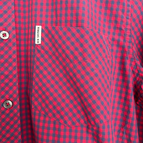 Ben Sherman ‘The Original Gingham Shirt’ in Red and Blue Checks Size M - Picture 4 of 10